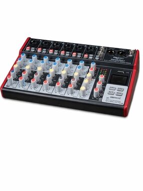 Pyle PMXASBT 8-Channel Mixer in Black & Red